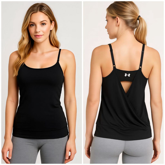 Under Armour Tops - Under Armour Small Black Criss Cross Back Tank Top